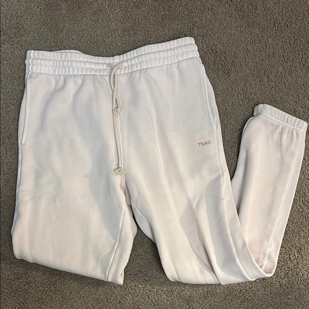 Aritizia TNA cozy fleece boyfriend sweatpants- oracle pink